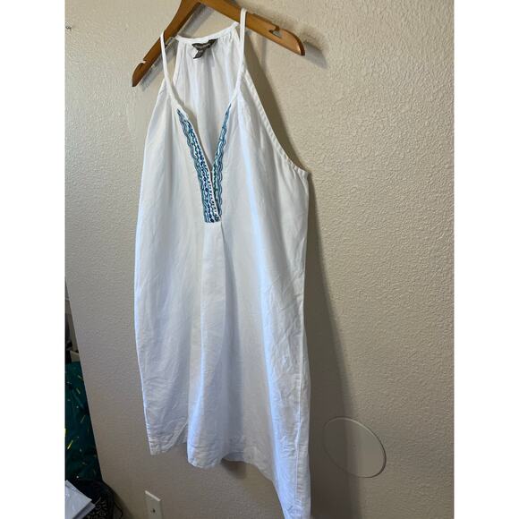 Tommy Bahama Linen Cotton Blend Embroidered Tunic Style Mini Tank Dress Medium - Picture 9 of 12